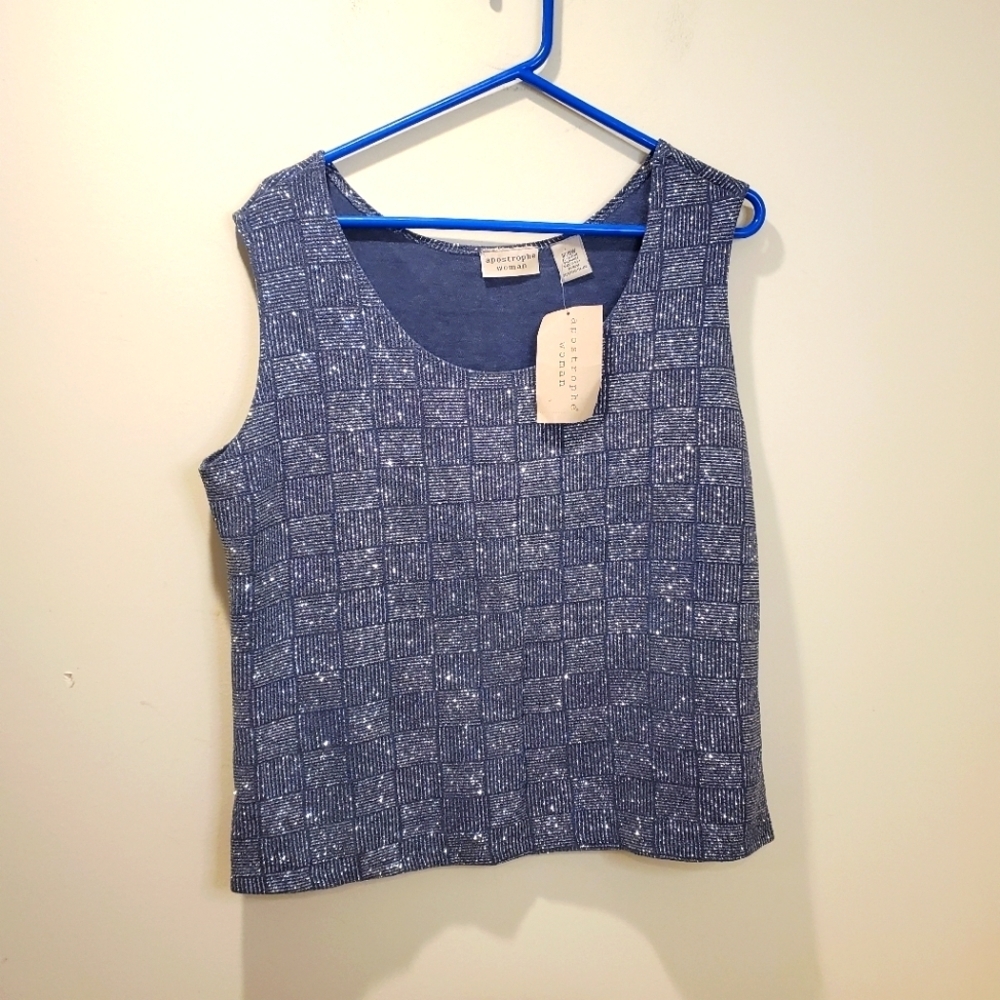 Aposthophe Y2K Women's sparkle tank top  Glitter crop top size 18w NWT